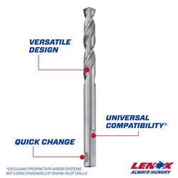 LENOX 1/4 in. High Speed Steel 3-1/4 in. L X 1/4 in. D Hole Saw Pilot Bit