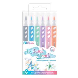 Bazic Products Assorted Brush Washable Marker 6 pk