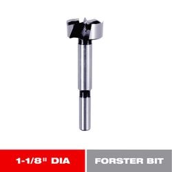 Diablo 1-1/8 in. X 3-1/2 in. L High Speed Steel Forstner Drill Bit Round Shank 1 pk