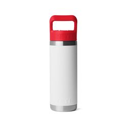 YETI Rambler 18 oz White Patriotic BPA Free Badge Bottle with Straw Cap