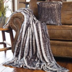 Carstens Inc 60 in. L Dark Gray Faux Fur Throw Blanket