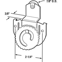 Prime-Line 7/8 in. D X 2-1/4 in. L Mill Plastic/Steel Roller Assembly 2 pk