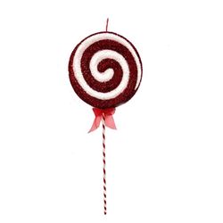 Youngcraft Red/White 3D Christmas Candy Cane Swirl Table Decor