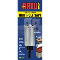 ARTU 2-1/2 in. Carbide Grit 4-1/2 in. L X 3/8 in. D Hole Saw Kit Arbor Included