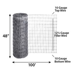 FarmGard 48 in. H X 100 ft. L Galvanized Steel Fencing 2 x 4 in.