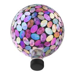 Alpine Pink Glass 13 in. H Solar Gazing Ball