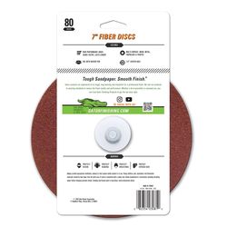 Gator 7 in. Aluminum Oxide Center Mount Fiber Disc 80 Grit Coarse 3 pk