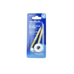 Plumb Pak Toilet Screw Set Silver Brass Plated Steel