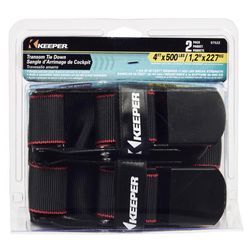 Keeper 1-3/4 in. W X 4 ft. L Black Tie Down 500 lb 2 pk