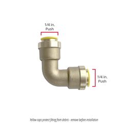 QuickFitting Push to Connect 1/4 in. PTC Brass 90 Degree Elbow