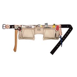 CLC Heavy Duty 12 pocket Leather Construction Work Apron Black/Brown 1 pk