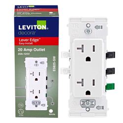 Leviton Lever Edge 20 amps 125 V White Tamper Resistant Outlet 5-20R 1 pk