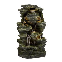 Alpine Resin/Stone Powder/Sand Brown Rock Fountain
