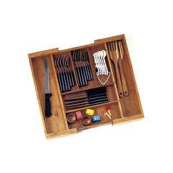 Lipper International 2.63 in. H X 13.13 in. W X 18.13 in. D Bamboo Adjustable Silverware Tray