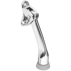 National Hardware Zinc w/Rubber Tip Chrome Silver Kick-Down Door Holder Mounts to door .75 in.