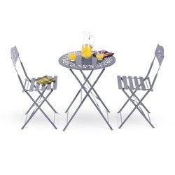Alpine Gray Round Steel Bistro Table