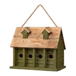 Glitzhome 12.25 in. H X 8.75 in. W X 14.25 in. L Metal and Wood Bird House
