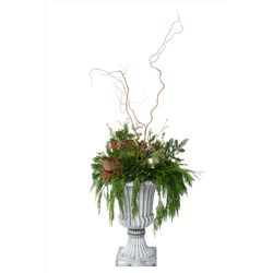 Algreen 21 in. D Plastic Urn Planter Concrete
