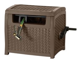 Suncast Slide Trak 175 ft. Brown Retractable Free Standing Hideaway Hose Reel