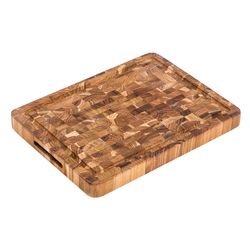 TeakHaus 16 in. L X 12 in. W X 1.5 in. Teak Wood Carving/Cutting Board