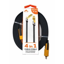 MonkeyZ 6.6ft. 4-in-1 Cable Cell Phone Charger