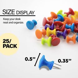 Bazic Products Jumbo Assorted Color Push Pins 25 pk
