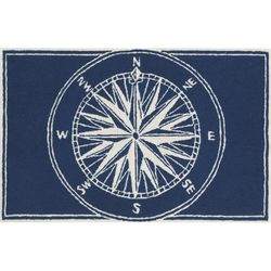 Liora Manne Frontporch 2.5 ft. W X 4 ft. L Navy Blue Novelty Polyester Accent Rug