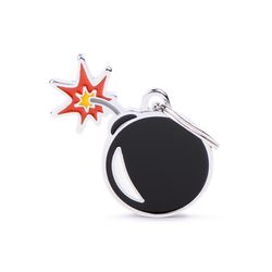 MyFamily Charms Black Bomb Metal Dog Pet Tags Medium