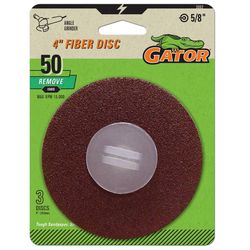Gator 4 in. Aluminum Oxide Center Mount Fiber Disc 50 Grit Coarse 3 pk