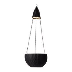Glitzhome 30 in. H X 10.25 in. W X 10.25 in. D Plastic Hanging Planter Black