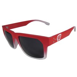 Siskiyou Sports College Wisconsin Badgers Sunglasses Unisex Red/White Frame Black Lens