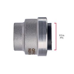QuickFitting Slip Stainless Steel Push Cap