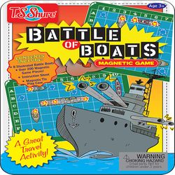 T.S. Shure Battle Boats Magnetic Game Tin Multicolor