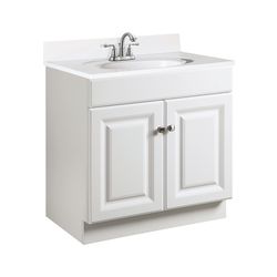Design House Single Semi-Gloss White Vanity Cabinet 24 in. W X 21 in. D X 31.5 in. H