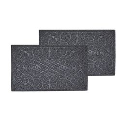 Superio Brand 18 in. W X 30 in. L Gray Victorian Gate Coir/Rubber Door Mat