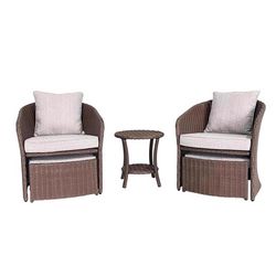 Living Accents Ashton 5 pc Brown Steel Casual Chat Set Gray