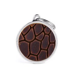 MyFamily Bronx Brown Circle Tucson Leather Dog Pet Tags Large