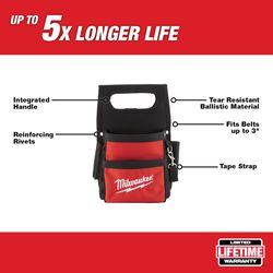 Milwaukee Ballistic Nylon Electrician's Pouch 13 pocket Black/Red 1 pc