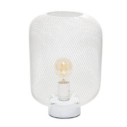 Simple Designs 12.13 in. White Table Lamp