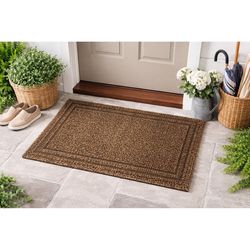 GrassWorx 20 in. W X 36 in. L Tan Double Border Astroturf Door Mat