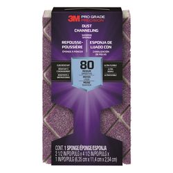 3M 4-1/2 in. L X 2-1/2 in. W X 1 in. 80 Grit Medium Block Dust Channeling Sanding Sponge