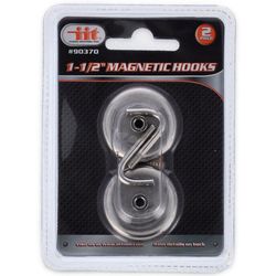 JMK Illinois Industrial Tool 1.875 in. L X 1 in. W Magnetic Hook 2 pk
