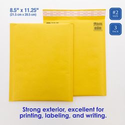 Bazic Products 11.25 in. W X 8.5 in. L No. 2 Brown Padded Envelope 3 pk
