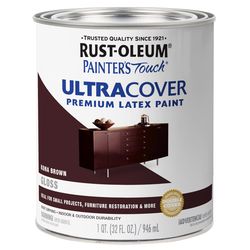 Rust-Oleum Painters Touch Gloss Kona Brown Ultra Cover Paint Exterior and Interior 1 qt