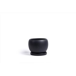 Momma Pots Gemstone Bolle 8 in. W Porcelain Planter Black