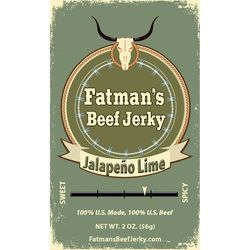 Fatmans Beef Jerky Jalapeno Lime Beef Jerky 2 oz Packet