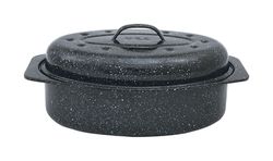 Granite Ware Porcelain Enamel Covered Roaster 7 lb Black