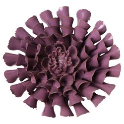 Chive Japan 2 in. H X 5.5 in. L Glazed Lilac Ceramic Pom Pom Dahlia Wall Flower