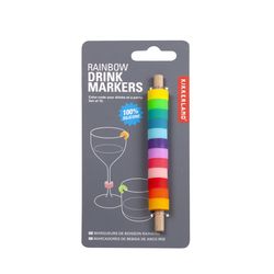 Kikkerland Design Assorted Silicone Rainbow Glass Markers