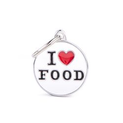 MyFamily Charms Multicolored I Love Food Metal Dog Pet Tags Medium